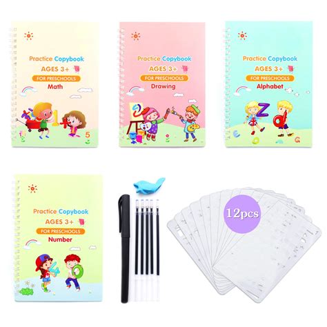 Buy Popmisoler 4 Pack Magic Practice Copybook For Kids Reusable