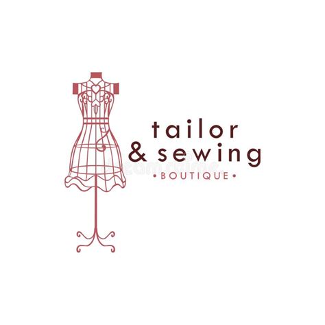 Tailor Sewing Vintage Logo Attelier Mannequin Logo Fashion Logo