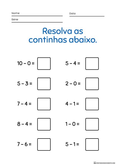 Atividades De Subtração Para 2 Ano Para Imprimir Educação E