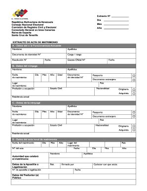 Completable En línea consuladodevenezuela Extracto consular de