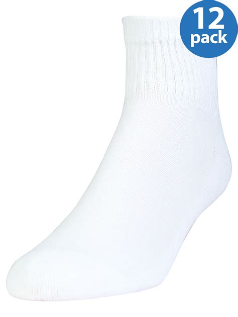 Men Gildan Mens Polyester Half Cushion Crew Socks 12 Pack Socks Activewear Br