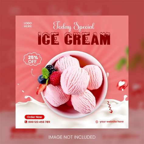 Premium Psd Special Delicious Ice Cream Social Media Banner Post