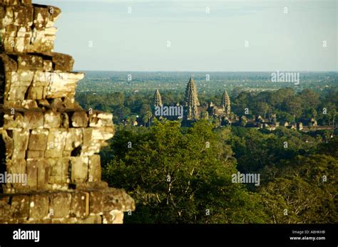 View On Angkor Wat From Temple Phnom Bakheng Siem Reap Cambodia Stock