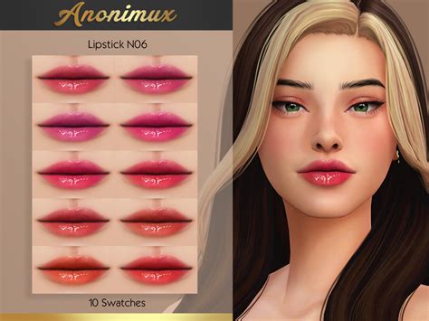 Anonimux Simmer S Lipstick N06 In 2024 Sims 4 Cc Makeup Sims Four