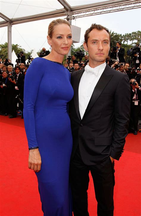 cinebum12: Uma Thurman striking blue dress at Cannes closing ceremony