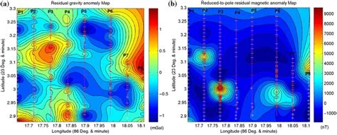 Residual Gravity Anomaly Map Contour Interval 0 15 MGal And B RTP