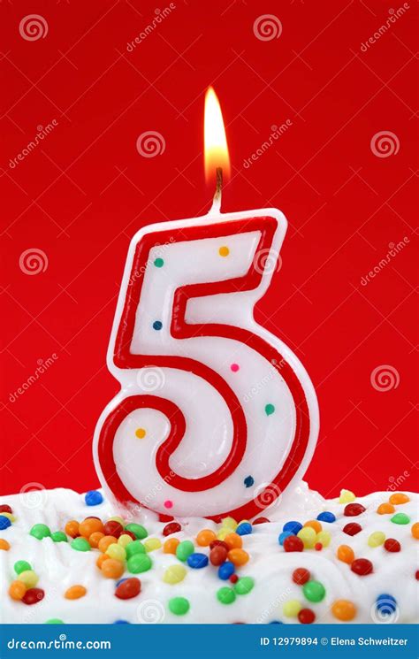 Number Five Birthday Candle Stock Images Image 12979894