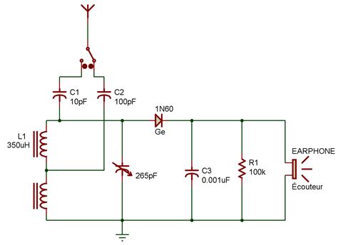 Explanation Of Crystal Radio Circuit Diagram Radio Crystal S