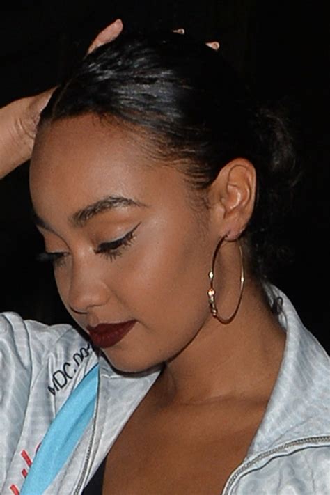 Leigh Anne Pinnock Straight Black Bun Hairstyle Steal Her Style