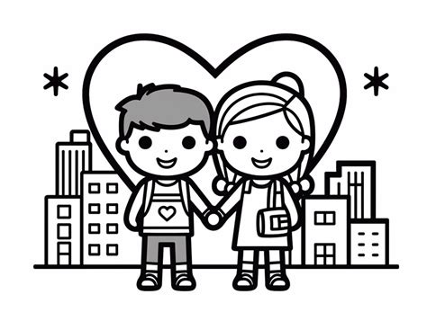 Adorable Share The Love Drawing Coloring Page