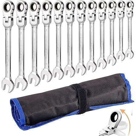 Qnkaa Flexible Ratchet Wrench Set Pcs Mm Spanner Gear Ring