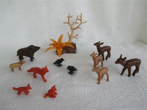 PLAYMOBIL LOT ANIMAUX de la forêt renard biche sanglier EUR 17 00