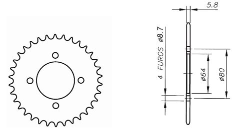 Autotec Ebs Products Chain Wheel Sprocket Kit