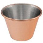 Choice 2 5 Oz Hammered Copper Plated Stainless Steel Round Sauce Cup