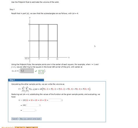 Solved Use the Midpoint Rule to estimate the volume of the | Chegg.com 