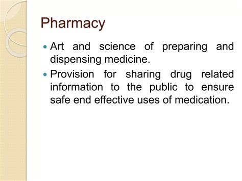 Introduction To Pharmacy Pptx