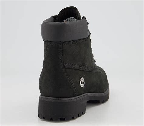 Timberland Slim Premium 6 Inch Boots Black Nubuck Hers Exclusives