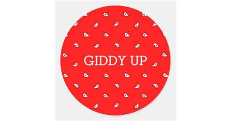 Red Bandana Giddy Up Sticker Zazzle