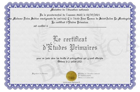 Le Certificat D Tudes Primaires