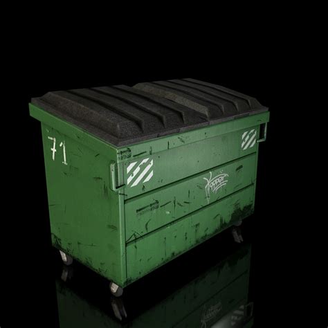 Low Poly Dumpster 3d Model 5 Max Obj Fbx Unknown 3ds Free3d