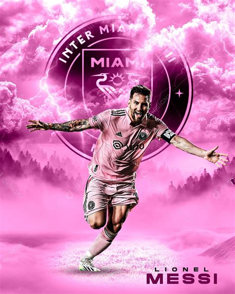 Flyer Futebol Inter Miami Lionel Messi Social Media PSD Editável