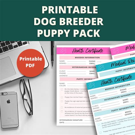 Printable Breeder Puppy Pack Dog Breeder Records Dog Breeder Forms