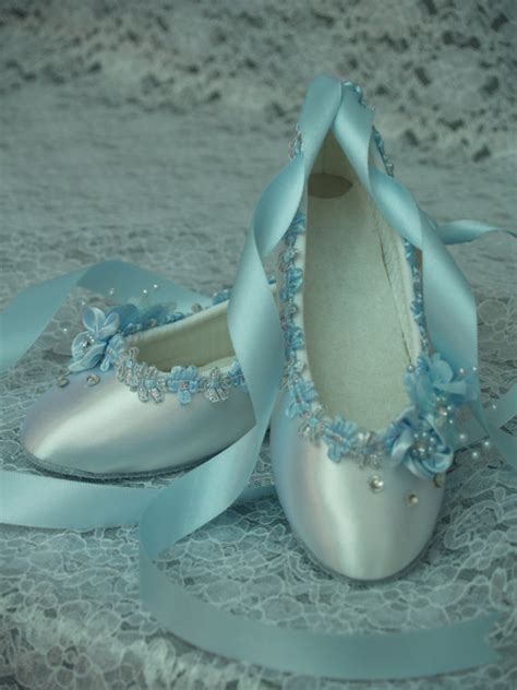 Blue Wedding Flats White Satin Shoes - Blue Bridal Flat Shoes #2271418 - Weddbook