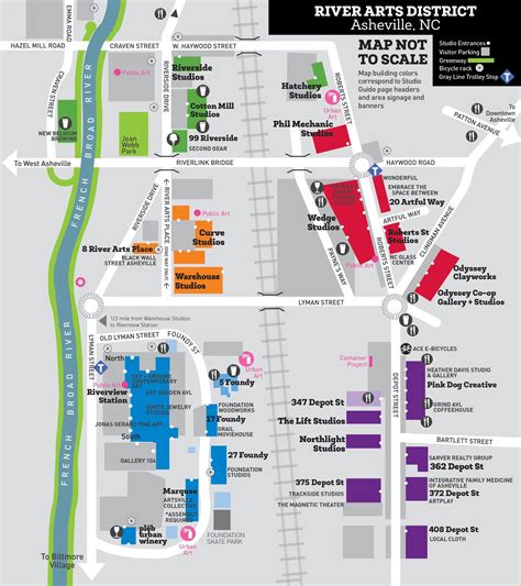 Map of River Arts District Asheville - River Arts District Artists