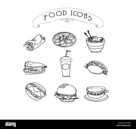 Fast Food Set Stock Vector Image Art Alamy