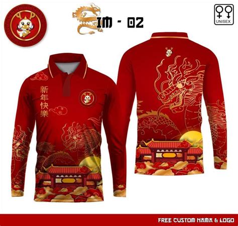 Promo Polo Baju Imlek Shio Naga Kaos Jersey Tahun Baru Cina