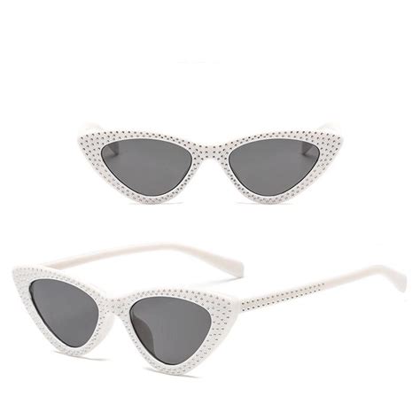 Buy Leonlion Crystal Cat Eye Sunglasses Women Ocean Lens Triangle