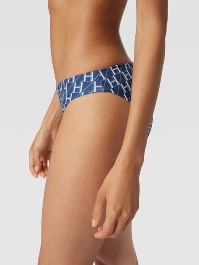 Hugo Bikini Slip Mit Allover Label Print Modell Monogram Marineblau