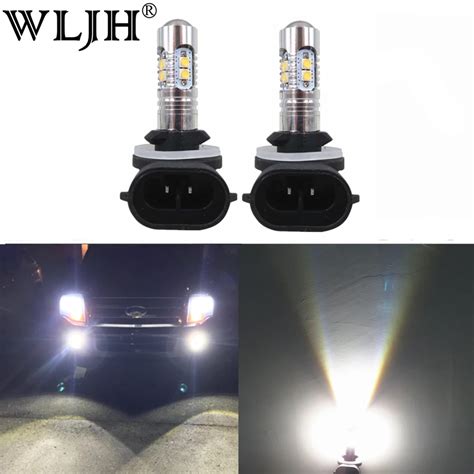 Wljh 2x50w 800lm h27 881 880 led carro automóveis lâmpada de nevoeiro