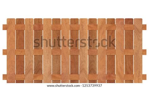 Brown Wooden Fence Isolated On White Stock Photo 1253739937 Shutterstock