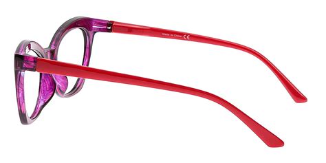 Lucie Purple Cat Eye Ornate Plastic Eyeglasses | Muukal.com