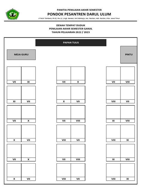 Denah Tempat Duduk Pdf