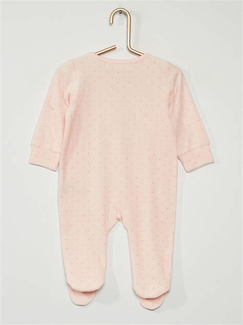 Pyjama en velours bébé fille rose Kiabi 15 00