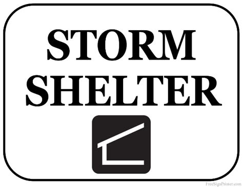 Printable Storm Shelter Sign