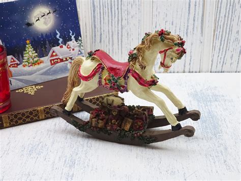 Vintage Rocking Horse Christmas Decoration - Showpiece Antiques