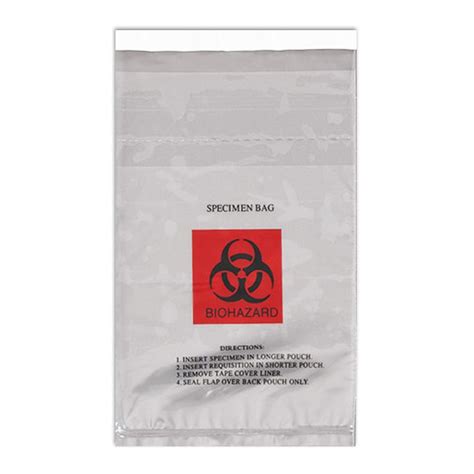 W X H Econo Zip Red Imprint Specimen Bags Action Health