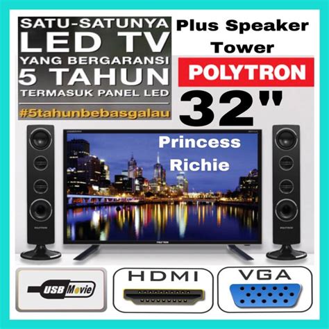 Jual Led Tv POLYTRON 32T7511 32 Inch CinemaX Plus Tower Speaker Di