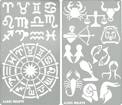 Amazon Aleks Melnyk No 29 Metal Journal Stencil Zodiac Circle