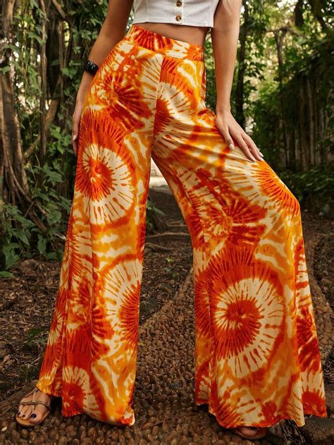 Spiral Tie Dye Wide Leg Pants