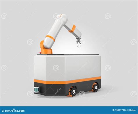 Mobile Robot AGV On Gray Background Stock Illustration Illustration