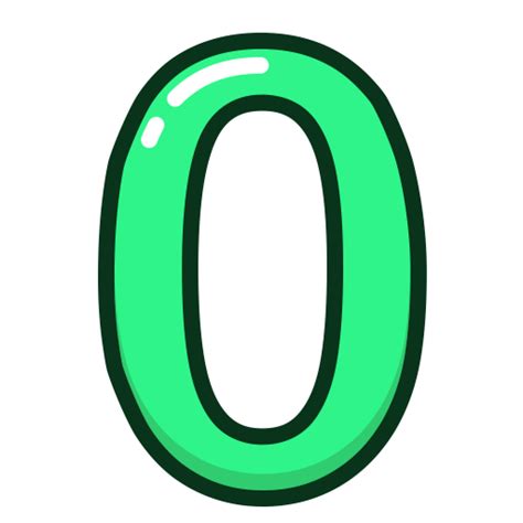 green, numbers, number, zero, study icon