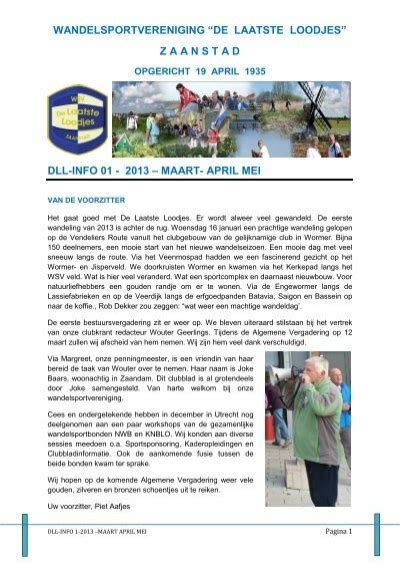 DLL INFO 01 2013 Wandelsportvereniging De Laatste Loodjes