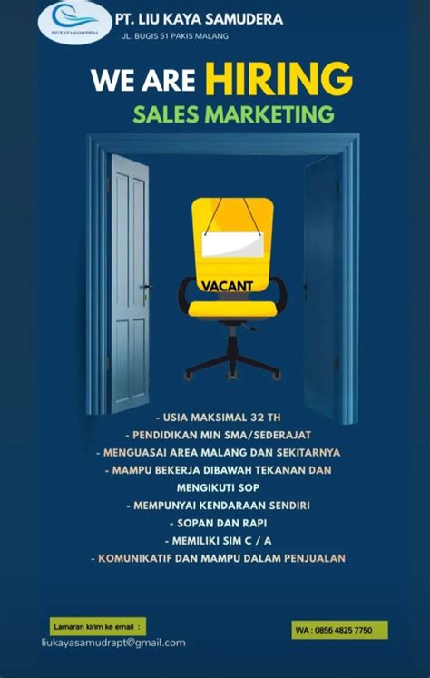 Lowongan Kerja Sales Marketing Di Pt Liu Kaya Samudra Nugasin