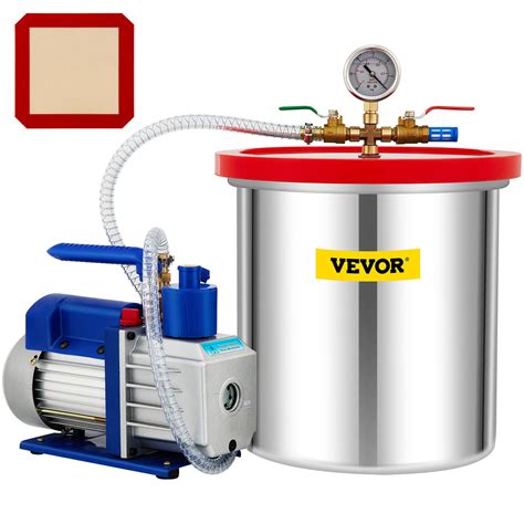 VEVOR 5 Gallon Vacuum Chamber With 5CFM Vacuum Pump Kit 1 3HP Single