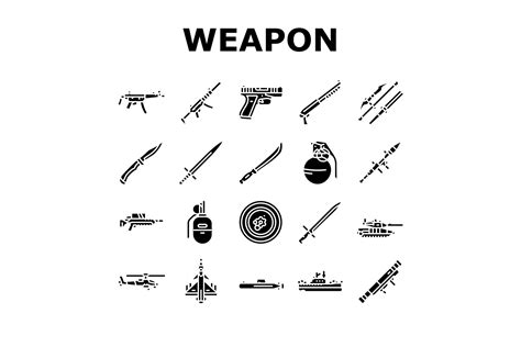 Weapon War Gun Military Army Icons Set Graphic By Stockvectorwin