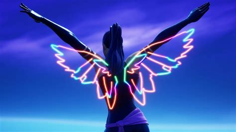 New Reactive Fortnite Neon Wings Back Bling Gameplay Free Party Royale Skin Youtube